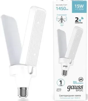 Gauss Basic Клевер-2 15W 1450lm 4000K E27 11732212