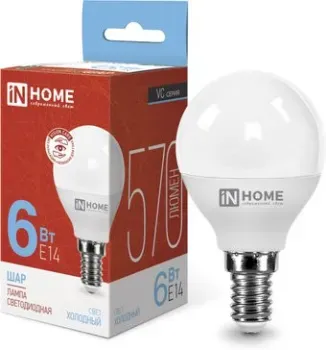 In Home LED-Шар-VC 6Вт 230В Е14 6500К 570Лм 4690612030630