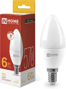 In Home LED-Свеча-VC 6Вт 230В Е14 3000К 570Лм 4690612020389