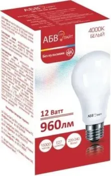 АБВ LED лайт Standart A60 12W E27 4000К