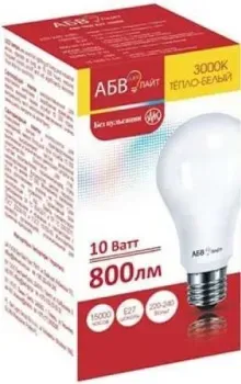 АБВ LED лайт Standart A60 10W E27 3000К