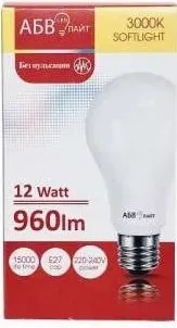 АБВ Led лайт A60 12W E27 3000К