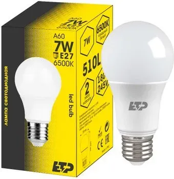 ETP A60 7W 6500K E27 33057