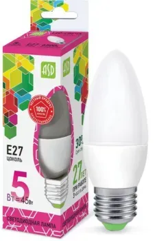 ASD LED-Свеча-standard E27 5 Вт 6500 К 4690612034096