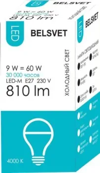 Belsvet LED-M A60 E27 9 Вт 4000 К