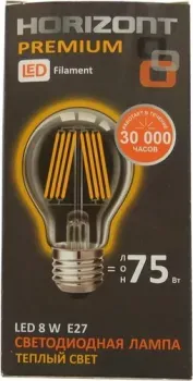 Horizont LED-F A60 E27 8 Вт 3000 К