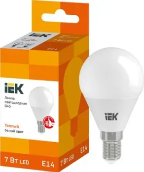 IEK ECO G45 E14 7 Вт 3000 К