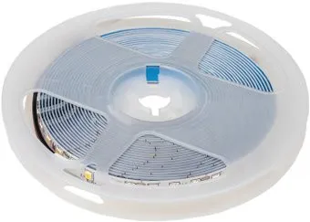 AKS 9,6W/m, 12V, 8мм, 2835, 120 д/м, IP20, теплый белый (3000K) - 5м,