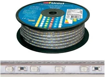 Uniel ULS-2835-60LED-m-10mm-IP67-220V-8W-m-50M-YELLOW