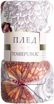Tex Republic Absolute Бабочки Фланель 1.5 сп 24761 (бежевый/фиолетовый)