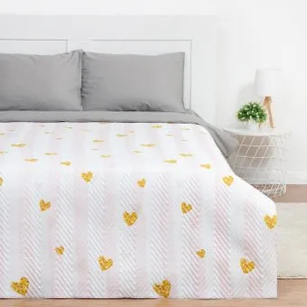 Экономь и Я Golden hearts 9229676 150x210 (белый/розовый)