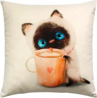 Matex Fluffy. Котик и кофеек 62-356 (молочный/бирюзовый/коричневый)