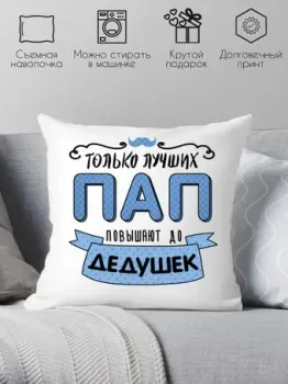 Print Style Только лучших пап повышают до дедушек 40x40pap1