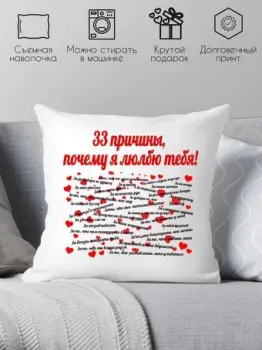 Print Style 33 причины почему я тебя люблю 40х40love4