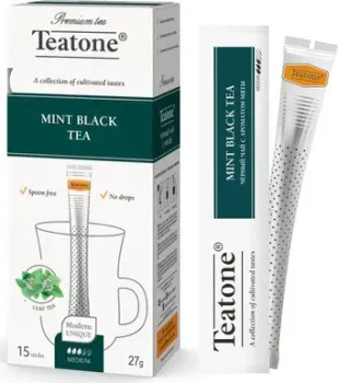 Teatone Mint Black Tea - Черный чай Мята 15 стиков
