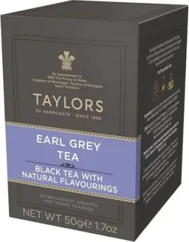 Taylors of Harrogate Эрл Грей с ароматом бергамота черный 20 шт