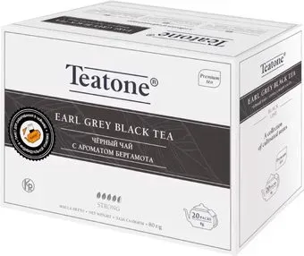 Teatone Earl Grey Black Tea - Черный чай с ароматом бергамота 20 шт