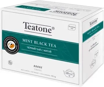Teatone Mint Black Tea - Черный чай Мята 20 шт