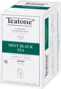 Teatone Mint Black Tea - Черный чай Мята 25 шт