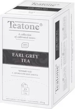 Teatone Earl Grey Black Tea - Черный чай с ароматом бергамота 25 шт