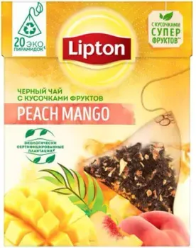 Lipton Peach Mango с кусочками фруктов 20 шт