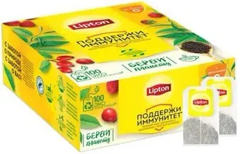 Lipton с витамином С, шиповником и ароматом земляники 100 шт