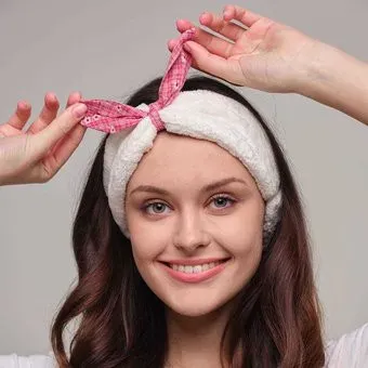 Arya Bobbi повязка для волос 8x25 (экрю с красным)