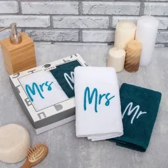 Этель Mr&Mrs 2 шт 5504004 (белый/бирюзовый)