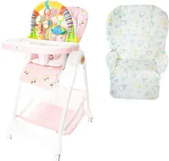 ForKiddy Podium Toys 0+ (два чехла +х/б вкладыш, розовый, дуга зоопарк)