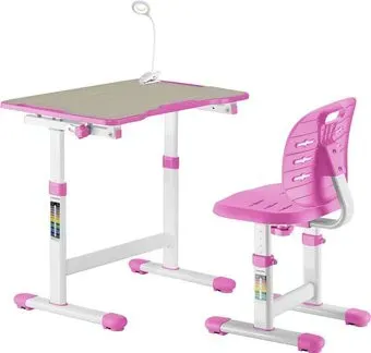 Anatomica Karina Lite Wood + стул + светильник (клен/розовый)
