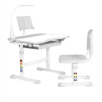 Anatomica Avgusta + стул + выдвижной ящик + светильник + подставка (белый/серый)
