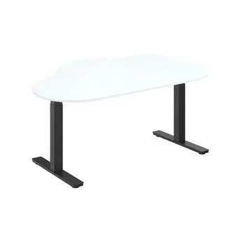 WellDesk двухмоторный, ДСП 28 мм, столешница в форме облака (белый/черный)
