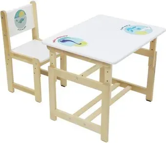 Polini Kids Eco 400 SM (Дино 1, белый/натуральный)