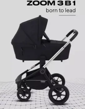 MOWbaby Zoom PU RA087 (3 в 1, silver black)