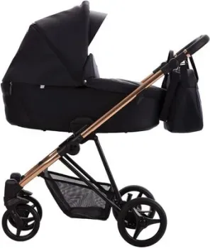 BEBETTO Yoddi Premium Class (3 в 1, 02 черная кожа/рама бронза)