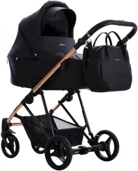 BEBETTO Yoddi Premium Class 2в1 PC (02, черная кожа/рама бронза)