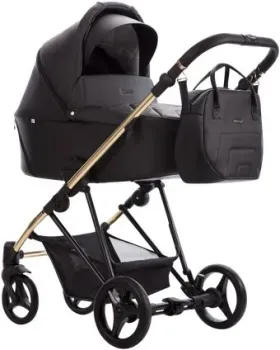 BEBETTO Yoddi Premium Class 2в1 PC (02, черная кожа/рама золото)