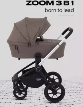 MOWbaby Zoom PU RA087 (3 в 1, silver cacao brown)