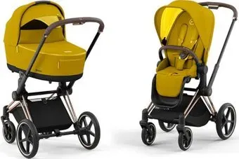 Cybex Priam IV (2 в 1, mustard yellow/rose gold frame)