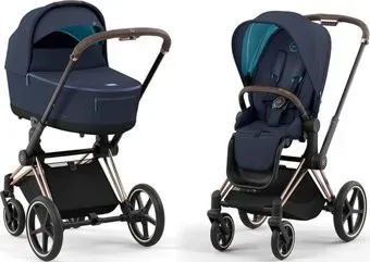 Cybex Priam IV (2 в 1, nautical blue/rose gold frame)