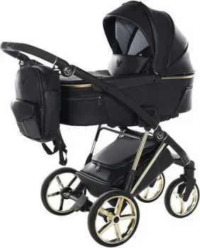 Junama Air Ecco (2 в 1, черная кожа/рама золото)