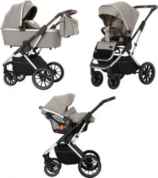 Carrello Aurora CRL-6502/2 2022 (3 в 1, серебристая рама, almond beige)