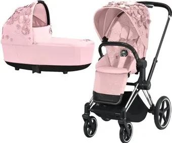 Cybex Priam (2 в 1, simply flowers pale blush, шасси chrome/black)
