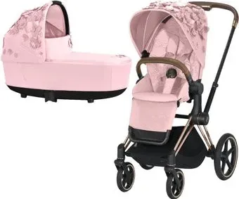 Cybex Priam (2 в 1, simply flowers pale blush, шасси rose gold)