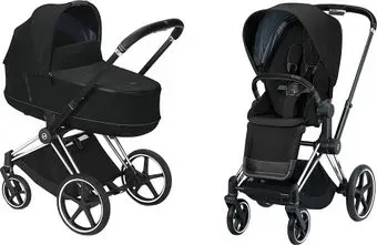 Cybex Priam (2 в 1, deep black, шасси chrome/black)