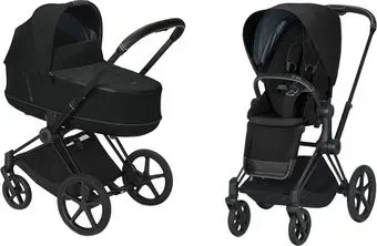Cybex Priam (2 в 1, deep black, шасси matt black)