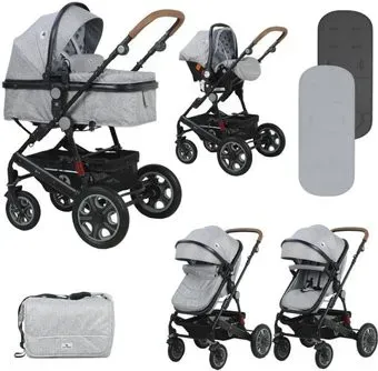 Lorelli Lora 2021 (3 в 1, cool grey elephants)
