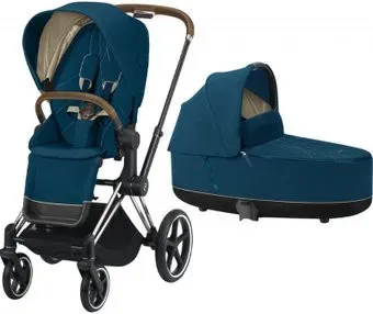 Cybex Priam 2020 (mountain blue, рама хром/коричневый)