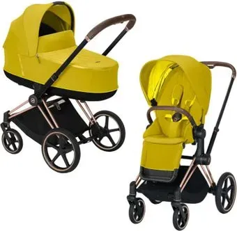 Cybex Priam 2020 (mustard yellow, рама розовое золото)