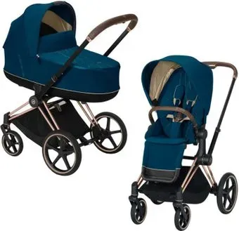 Cybex Priam 2020 (mountain blue, рама розовое золото)